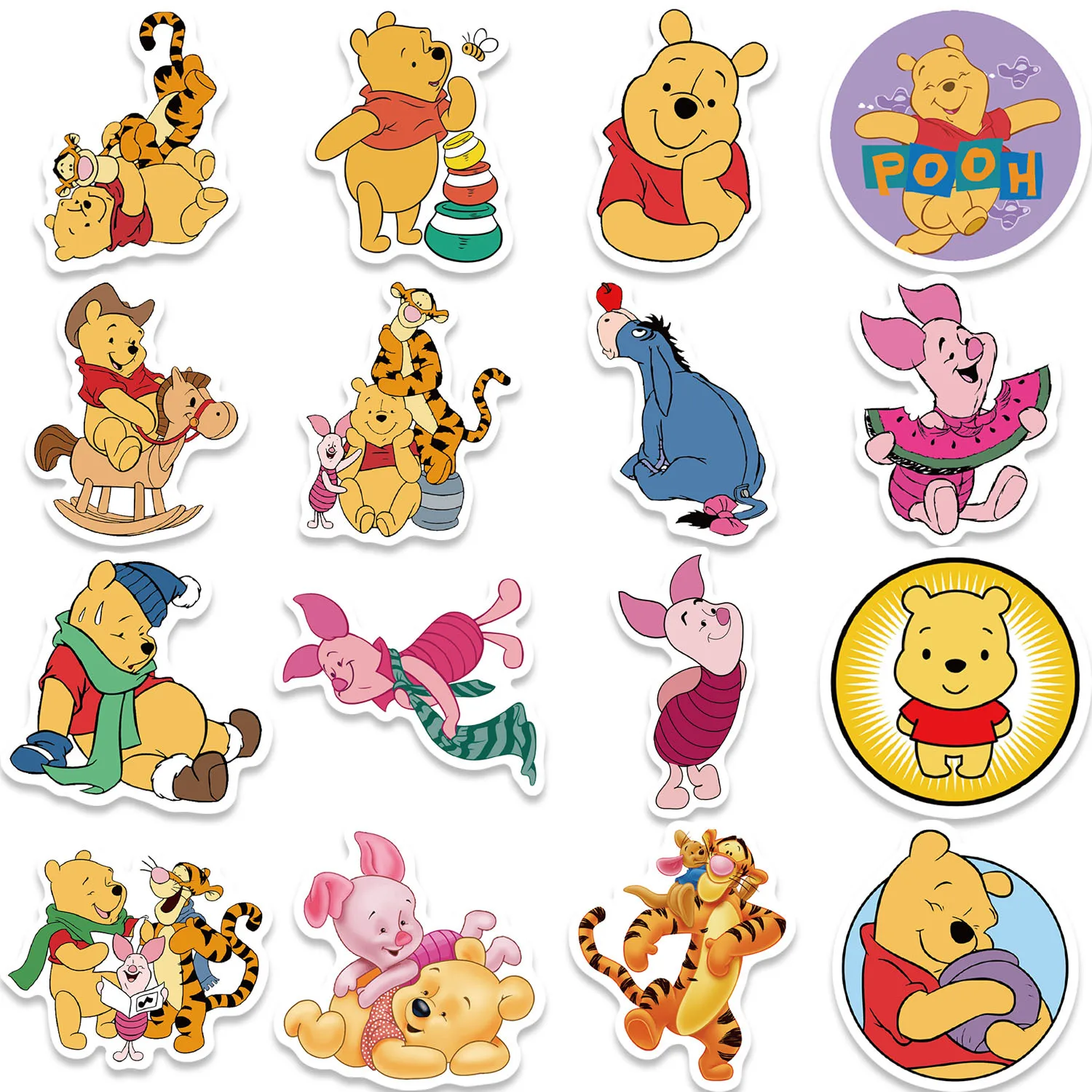 50PCS Cartoon Cute Pooh Bear Funny Graffiti Stickers Waterproof Decals Toys Creative DIY Water Cup Pencil Box Scrapbook Luggage