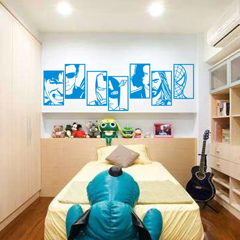 Vinyl wall stickers for planet faces, anime character stickers, detachable murals for bedrooms and game rooms