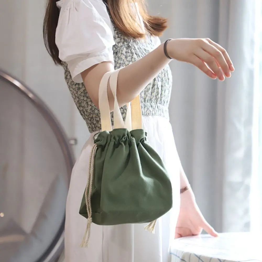 Kawaii Drawstring Storage Bag Large Capacity Solid Color Portable Toiletry Bags Coin Purse Make Up Pouch Bag Small Item Pouch