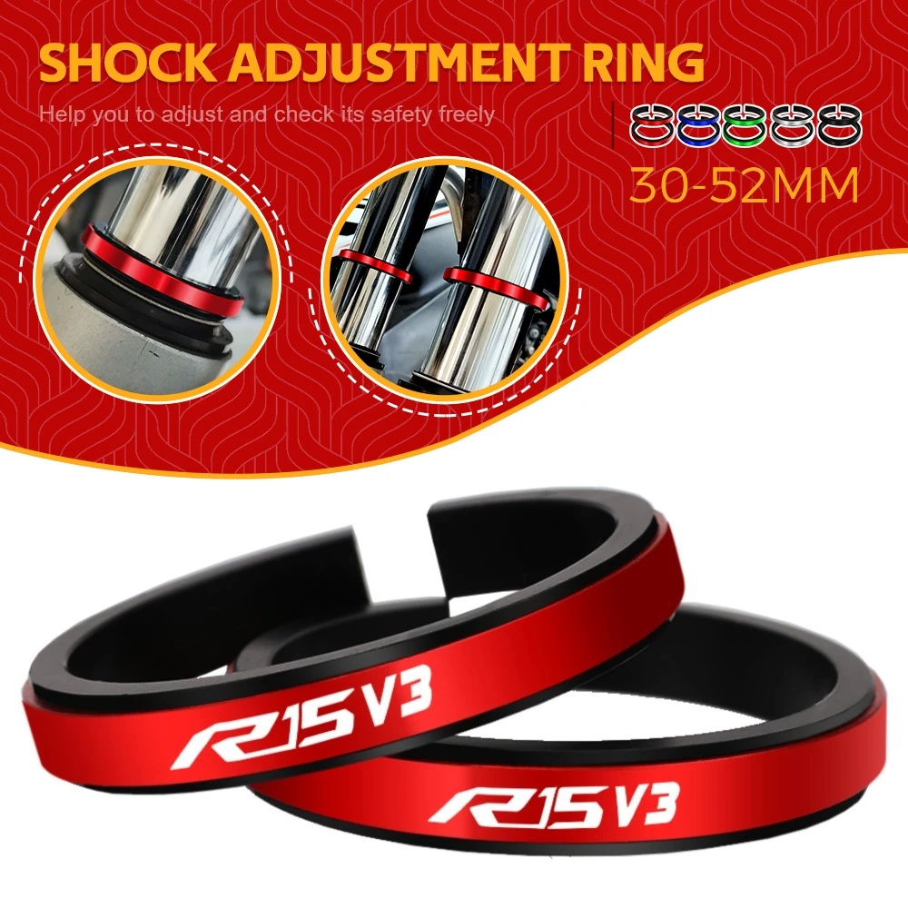 FOR YAMAHA R15V3 R15 V3 2019-2023 Motorcycle Adjustment Shock Absorber Auxiliary Rubber Ring CNC Accessories Fit 30MM-52MM