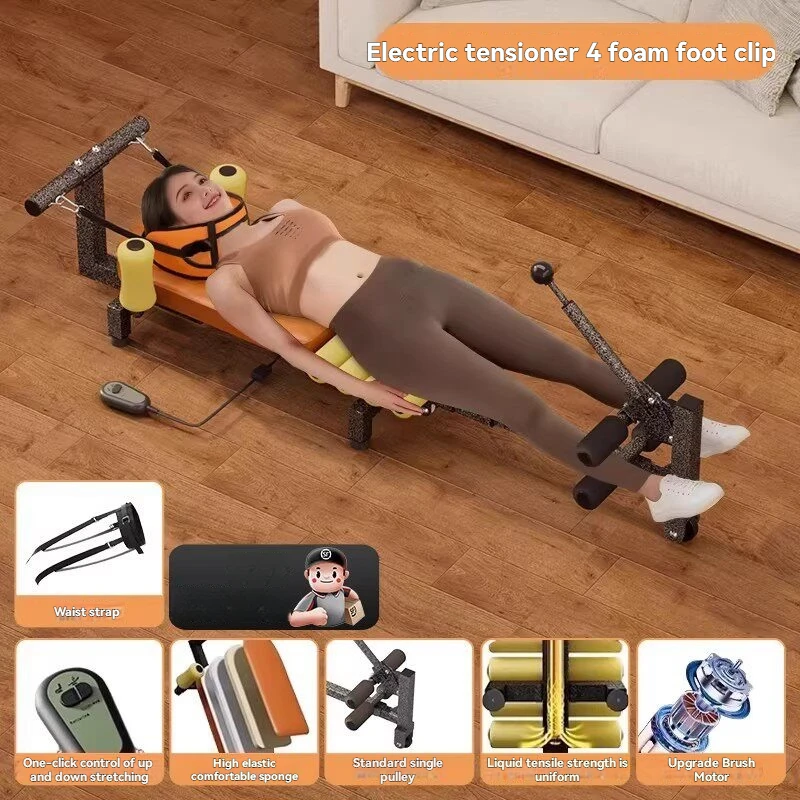 

Electric Traction Device Leg Stretcher Neck and Waist Stretching Machine Medical Professional Height-Adjustable Recliner Bed