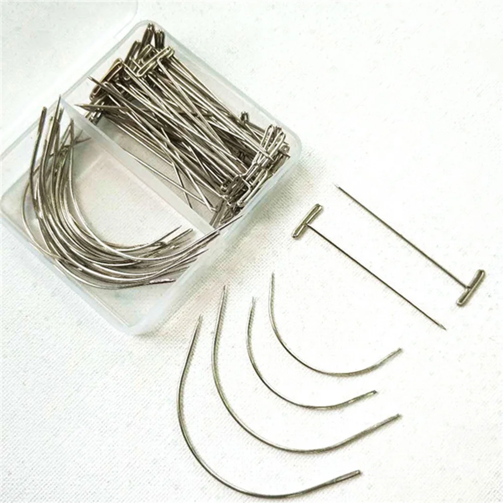 

T-Pins Type Curved Needles For Sewing Craft Jewelry Display Blocking Knitted Projects Handmade Metal Pins