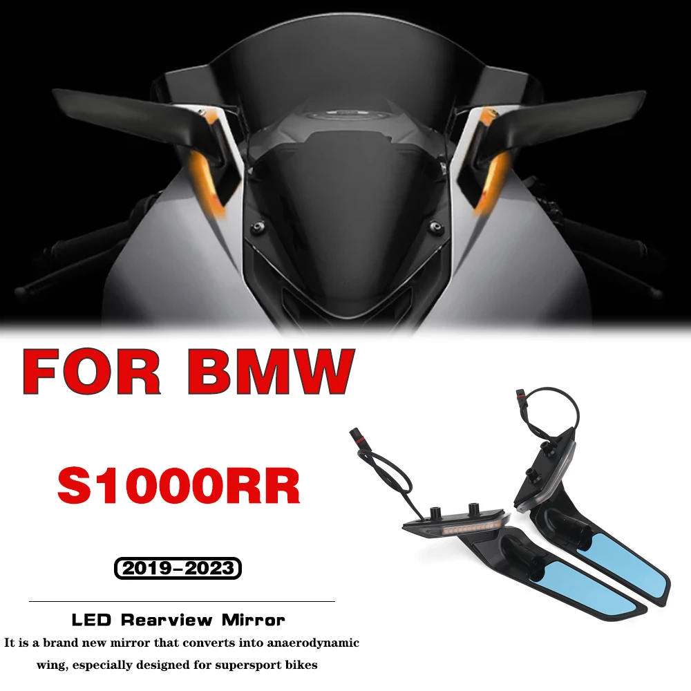 

Motorcycle accessories For BMW S1000RR 2019 2020 2022 2023 Motorcycle Rearview Rear View Side Mirrors With LED Turn Signal Light