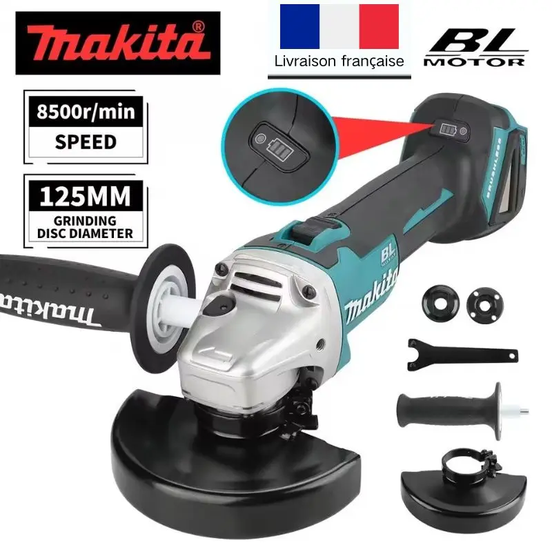 Makita 18V 125mm DGA504 Bürstenloser Elektrischer Winkelschleifer mit Hoher Leistung, Wiederaufladbar, Lithium-Ionen, zum Schneiden und Polieren