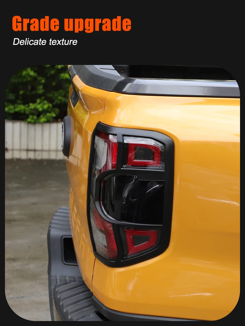 Für Ford Ranger T9 2023 2024 Scheinwerfer Abdeckung Trim Vorne Kopf Lampe Streifen Scheinwerfer Rückleuchten Rahmen Carbon Faser Auto zubehör – Detail 4