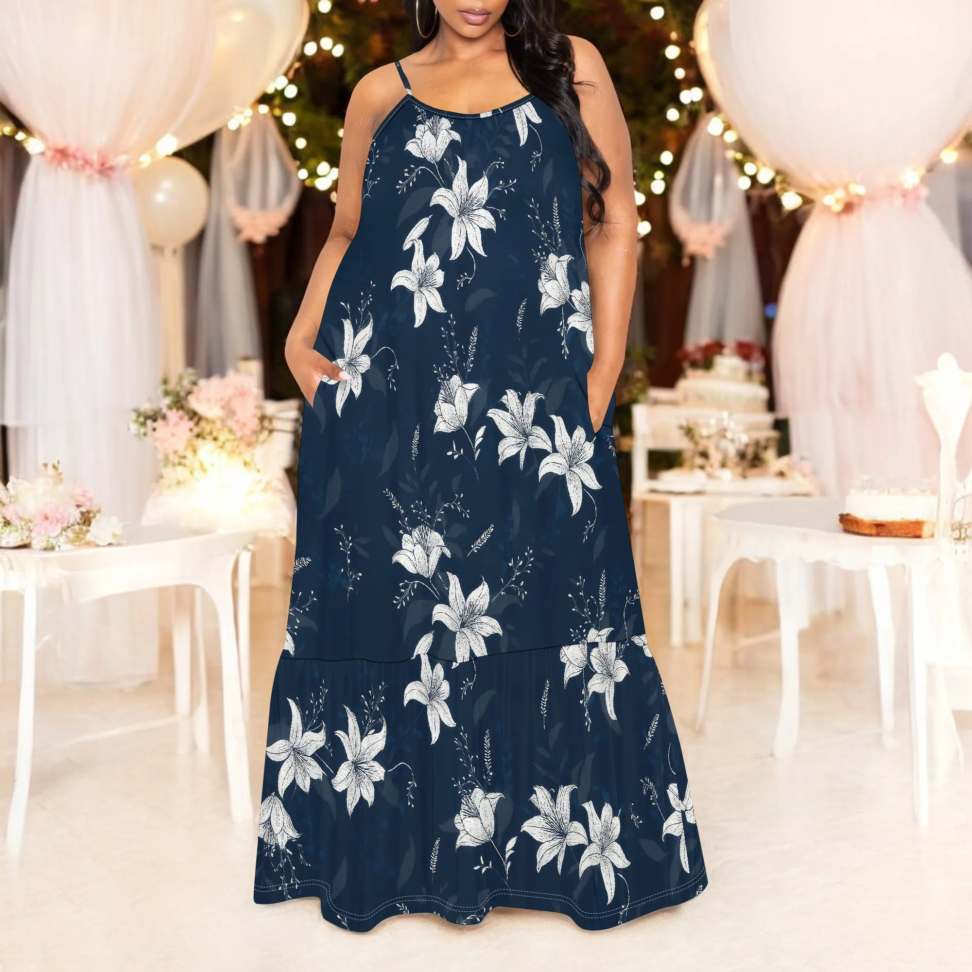 Hawaiian Dresses for Women Plus Size Sundress Luau Party Summer Curvy Maxi Tropical Boho Beach Dress