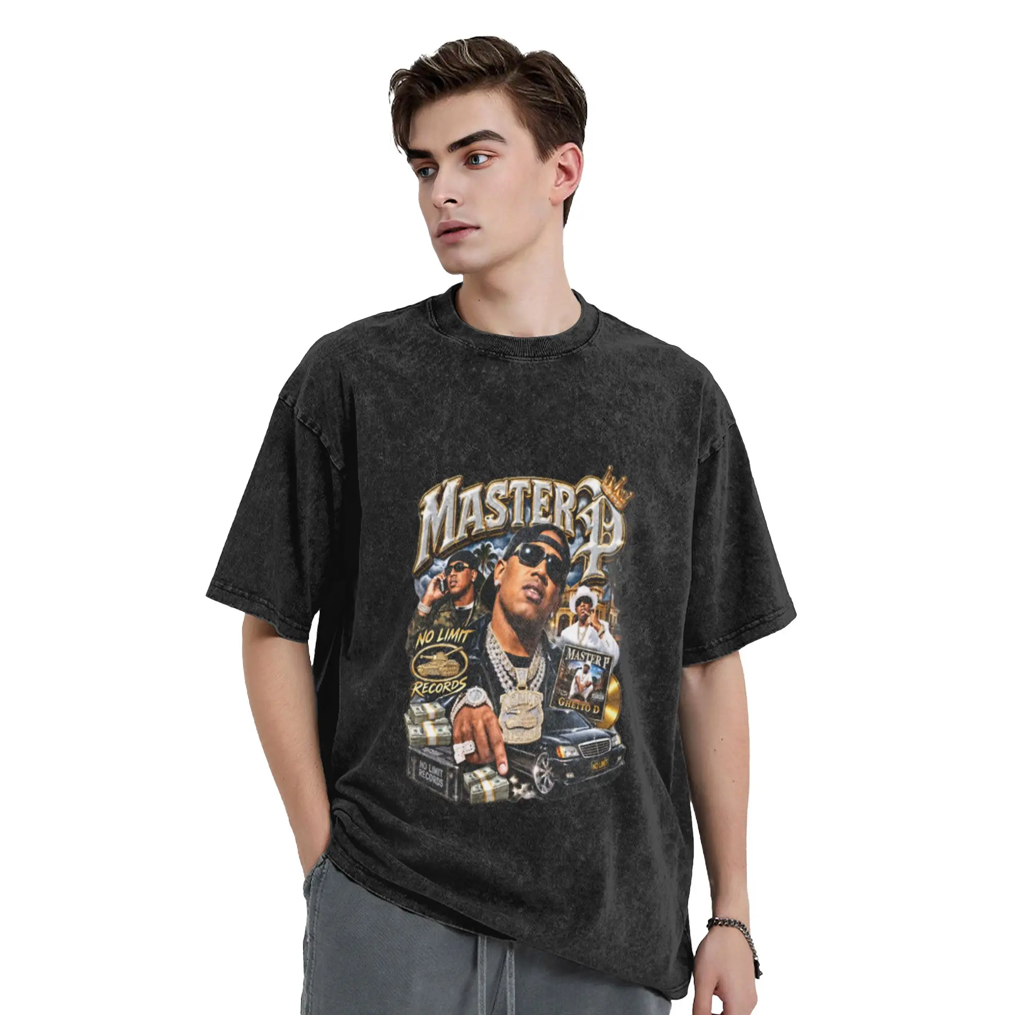 Master P No Limit Records 90s Hip Hop Unique Cool A Washed T Shirt Men's Women's Oversized Cotton Tees Tops