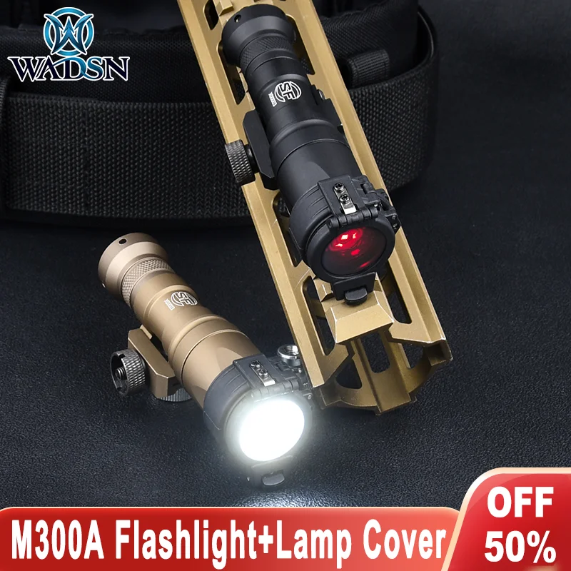 

WADSN SF Surefir M300A Tactical Flashlight 400lumens White Light Hunting Weapon Scout Light With Diffuser IR Light Lamp Cover