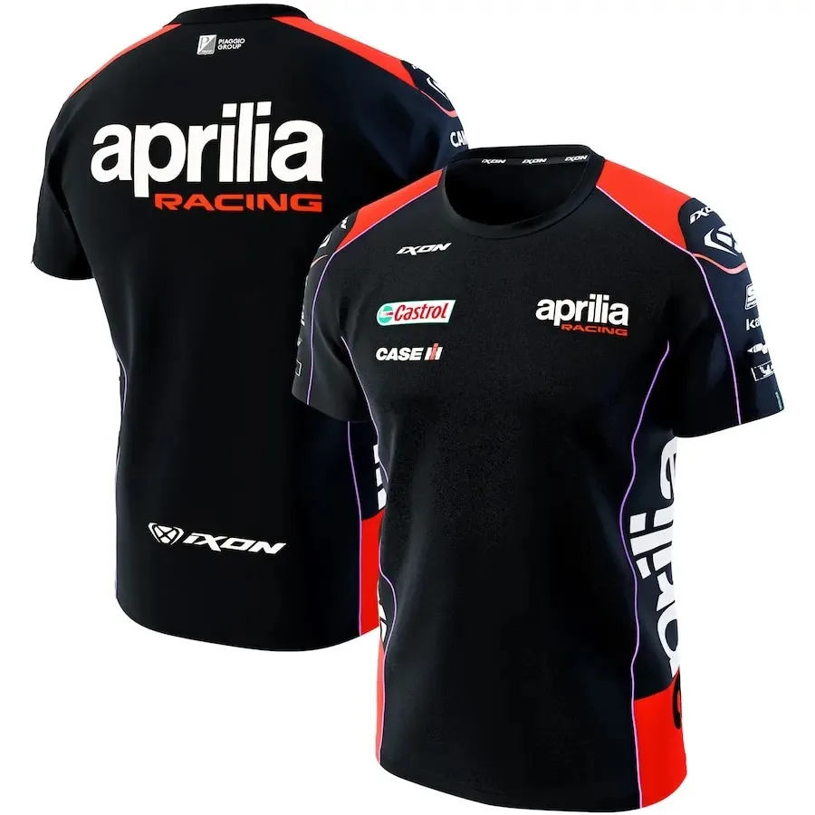 2024 New Aprilia Racing Team Moto GP Outdoor Sports Short Sleeve Jersey Men Motorcycle Style 3D Print Plus Tees