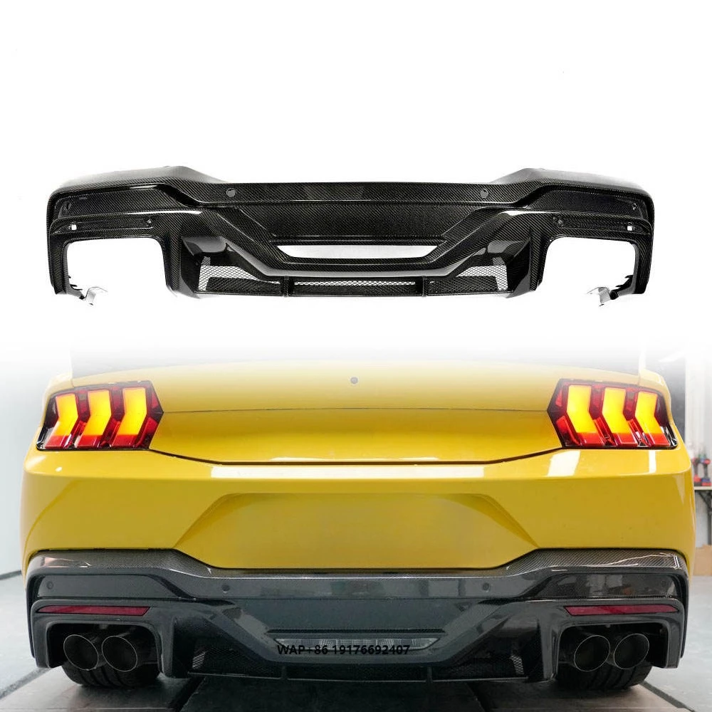 

Carbon Fiber S650 Rear Bumper Diffuser Lip for Mustang S650 2.0T 2.3T Base Model 2024