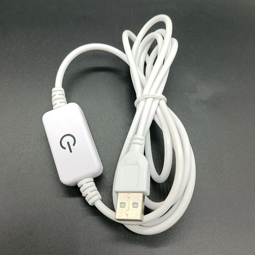 USB Connector Cable Touch Switch 1.5m Wire 5V Rigid LED Power Extension Cable for Bulb Light DIY