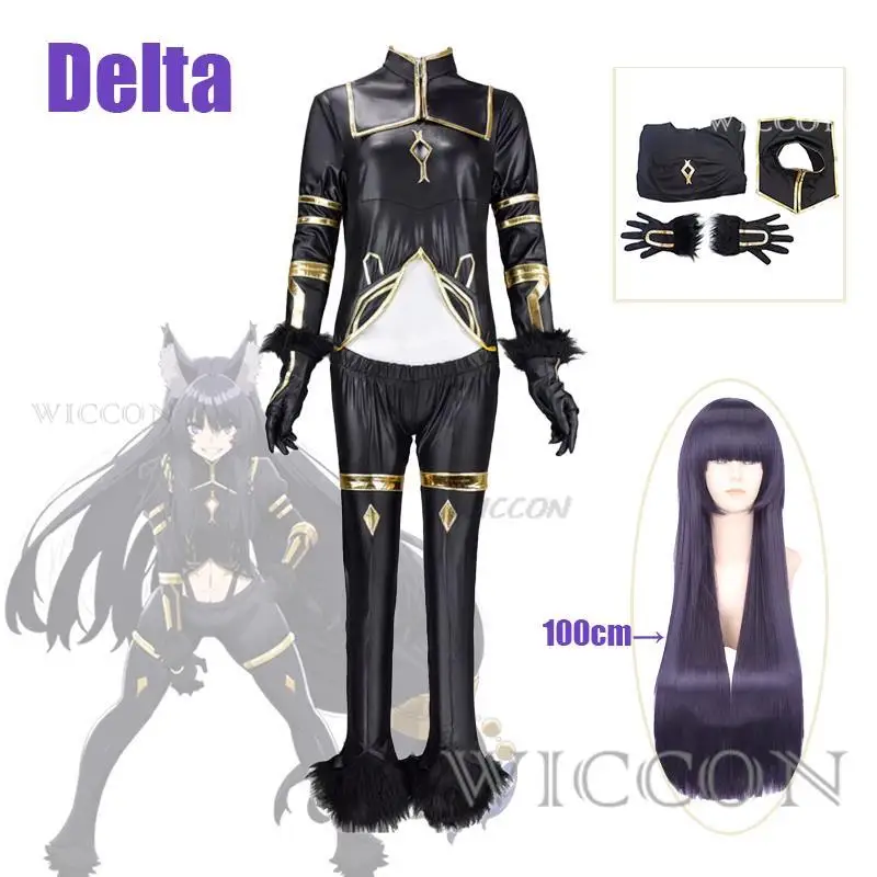 Anime The Eminence In Shadow Delta Cosplay Costume Wig Black Uniform Shadow  Women Hallowen Set  Adult Woman Sexy Carnival Suit