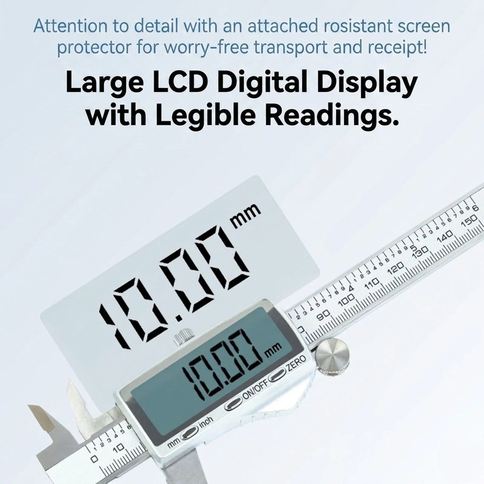 Rechargeable Digital Caliper Measuring Tool Gauge 0-150mm Electronic Vernier Caliper with Backlit LCD for DIY Woodworking