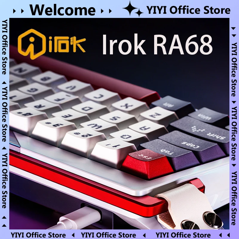 Teclado Magnético Irok RA68 com Iluminação RGB, Teclado para E-sports, RT 0.001mm, Dual MCU, Acessório de PC com Baixa Latência em Liga de Alumínio