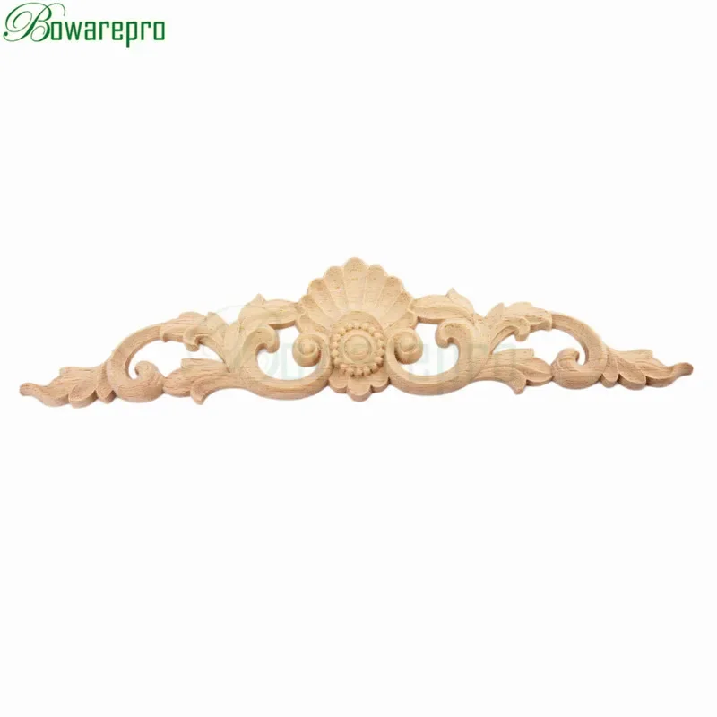 1Pc Retro Oak Wood Carved Decal Applique Corner Bracket Frame Door Decorate Wall Cabinet Furniture Decorative Decal Angle 30*6cm