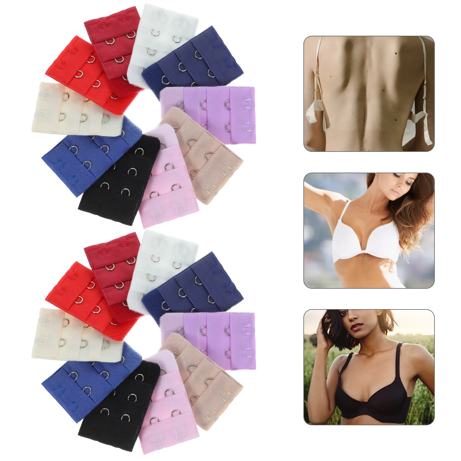 20 Pcs Bra Women Extender Hooks Brassiere Extenders Double Sided Carpet Tape Women's