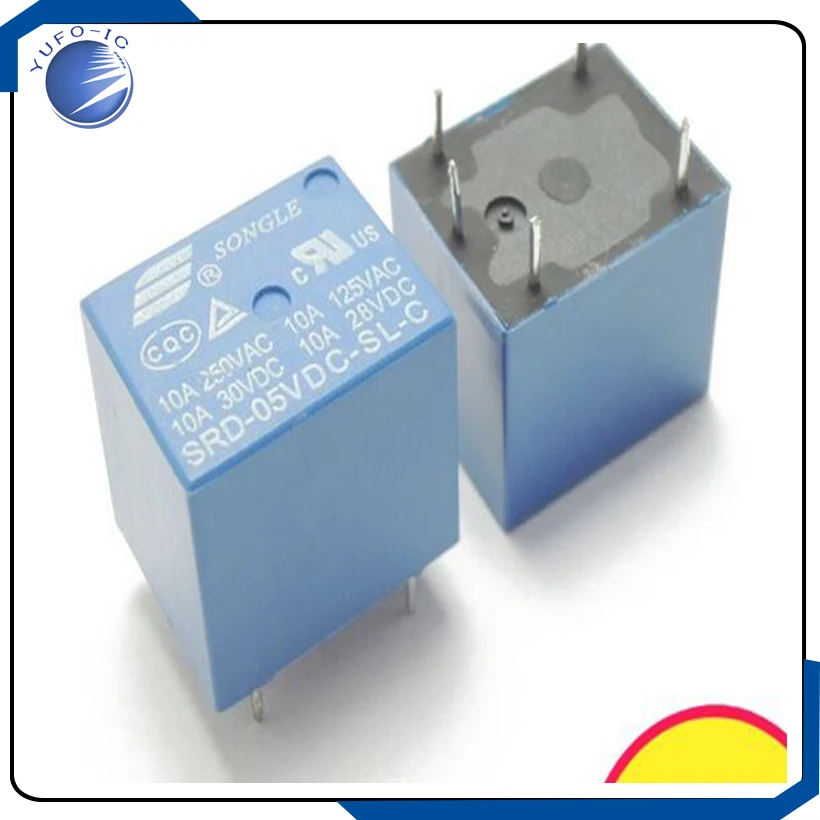 Free shipping 5pcs 5V DC Relay SRD-05VDC-SL-C SRD-5VDC-SL-C PCB Type hight quality