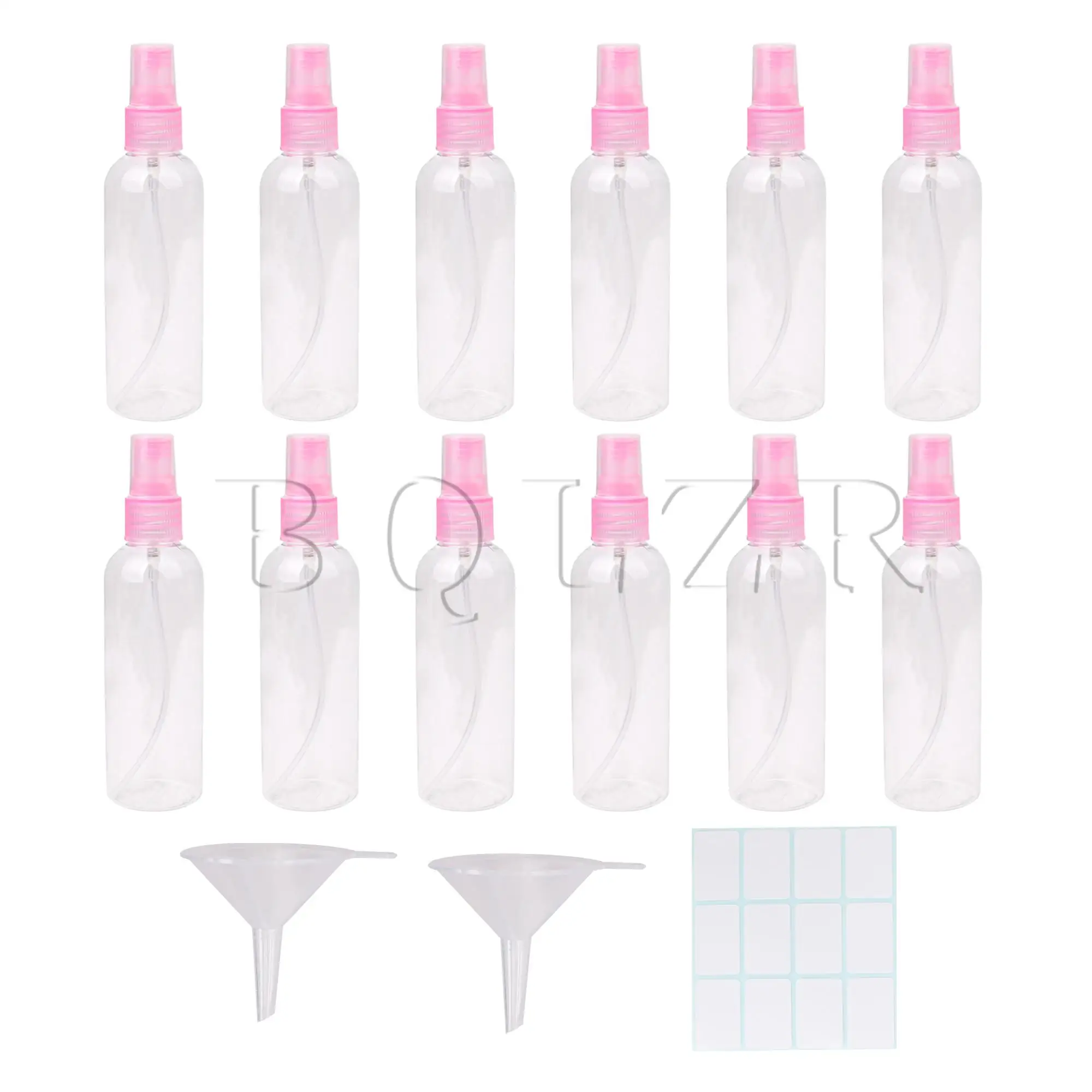 

BQLZR 12PCS 100ml Empty Plastic Transparent Bottles Travel Spray Atomizer Makeup Tool Refillable Liquid Container