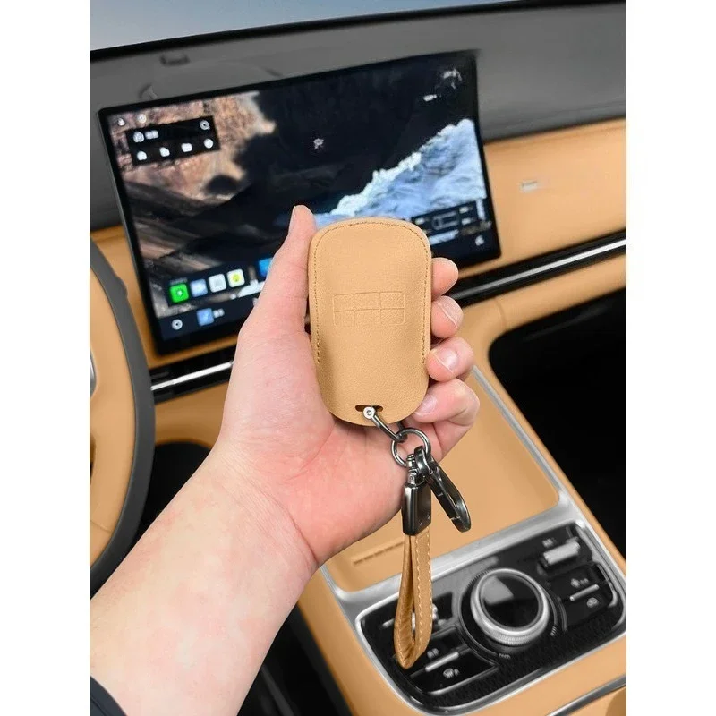 Premium Leather Key Fob Protector for Geely Galaxy Starship 7EMi - Custom Color Matching Protective Pouch