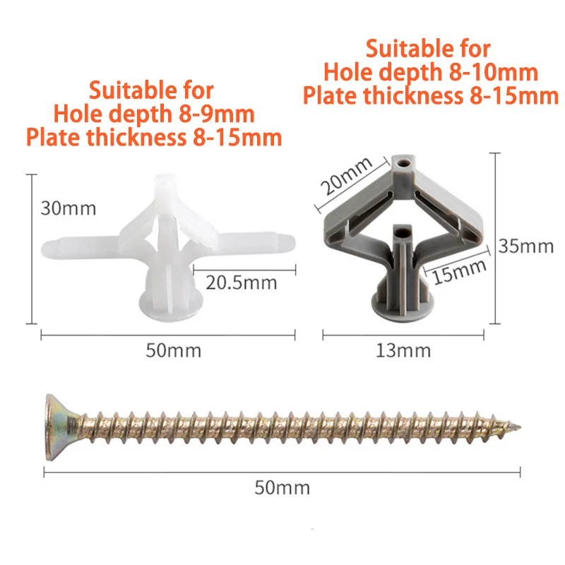 Hollow Brick Fiberboard Self Tapping Nail Screw Plastic Expansion Drywall Anchor Pipe Tube Kit Screw Wall Pierced Gypsum Board