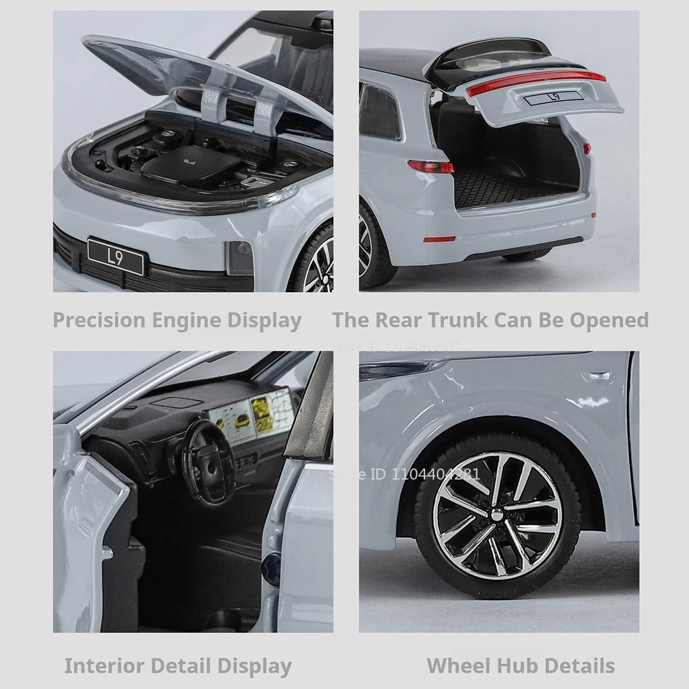 1:32 leader idéal L9 BYD U8 alliage moulé sous pression modèles jouets voitures son lumière tirer arrière portes ouvertes véhicules miniatures enfants cadeaux