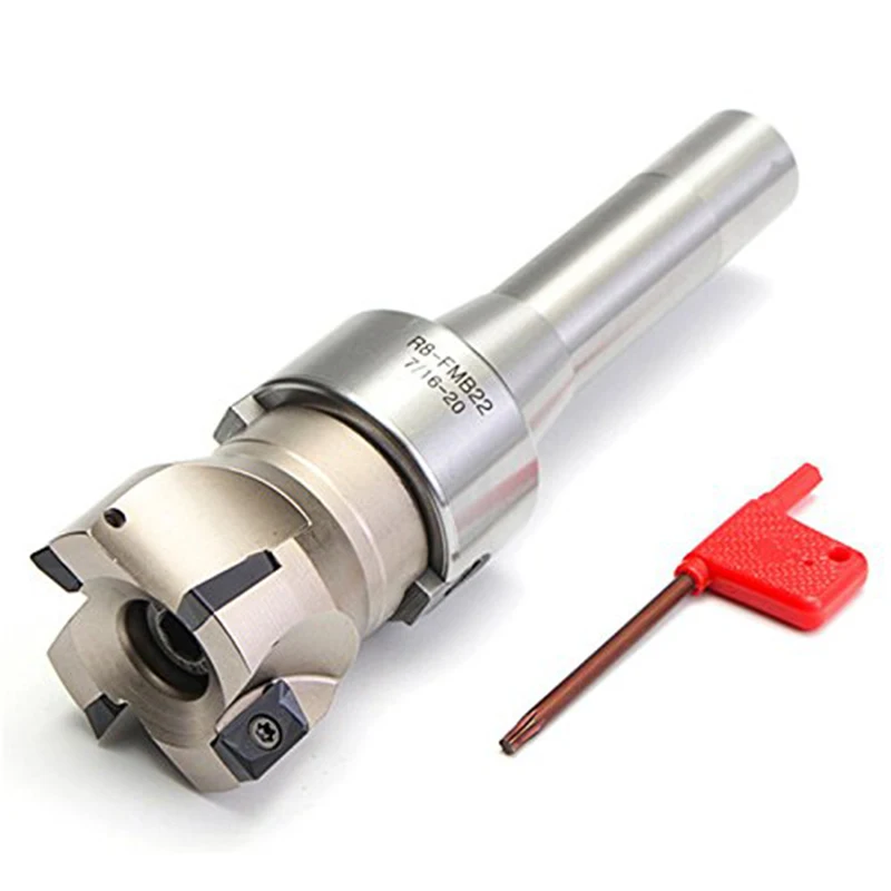 Novo R8 Fmb22 Arbor 400R 50Mm Face End Mill Shell Cutter + 4X Apmt1604 Inserções de Metal Duro