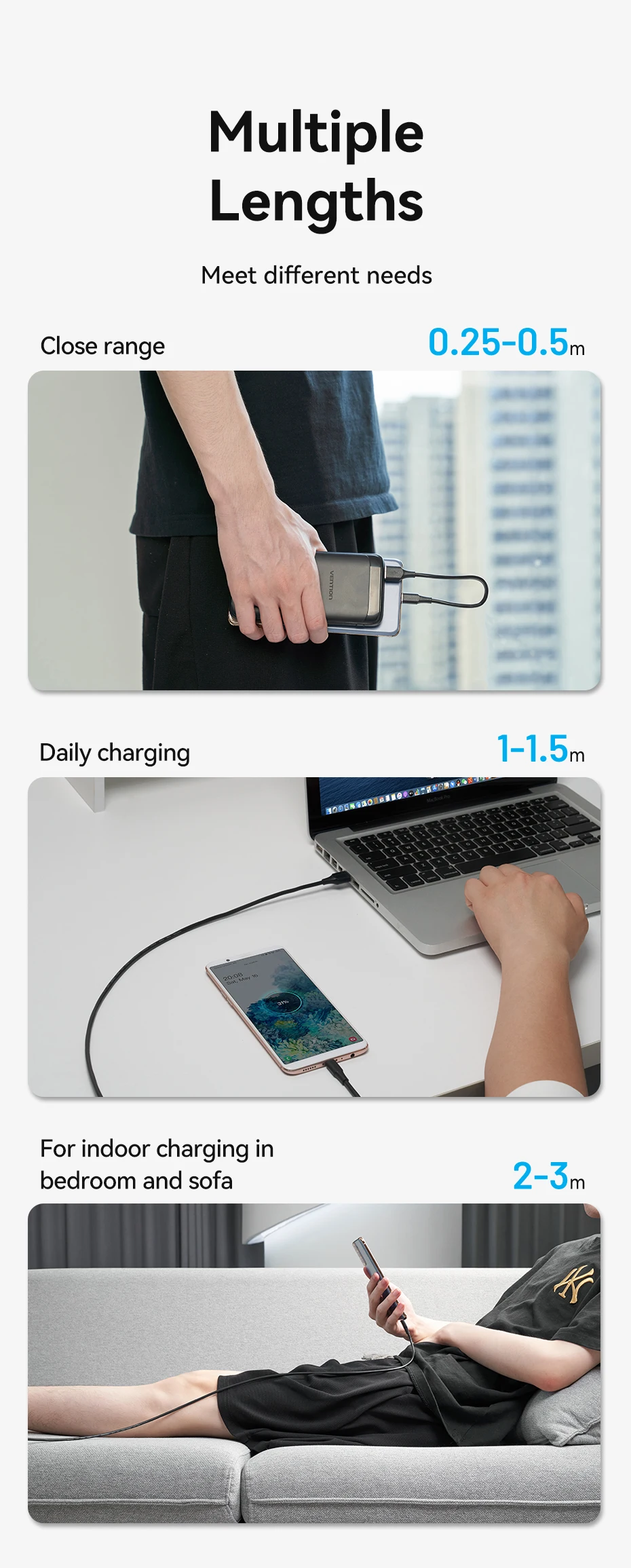 Vention Micro-USB-Kabel, 3 A, schnelles Laden, USB-Datenkabel, Handy-Ladekabel für Samsung, HTC, LG, Android, Tablet, USB-Kabel – Detail 10