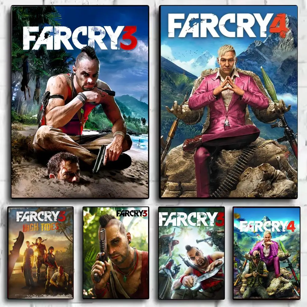 Póster clásico del juego F-Far Cry 3, impresiones artísticas de pared minimalistas modernas para dormitorio, sala de estar, decoración estética para habitación, regalo