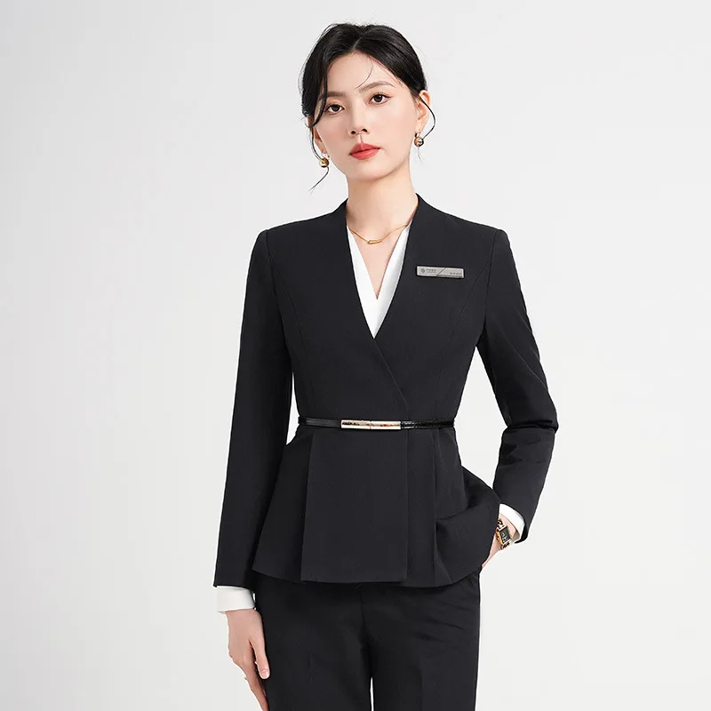 Gray Blazer Women's Business Formal Suit Interview Outfit Professional Suit Fashionable Office Workwear