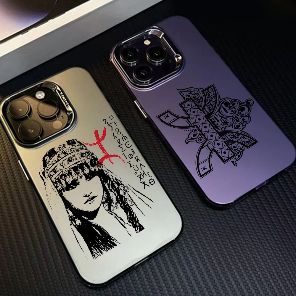 

A-Amazigh B-Berber Symbol Phone Case For IPhone 16 Pro Max 15 14 13 12 XS Plus 11 Fashion Matte Aurora Laser Gradient Shockproo