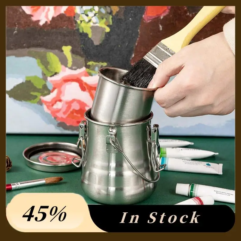 A78K 새로운 페인트 브러시 세척기, 내구성이 뛰어나고 사용하기 쉬운 페인팅용 밀폐형 스테인레스 스틸 브러시 클리너(중간)