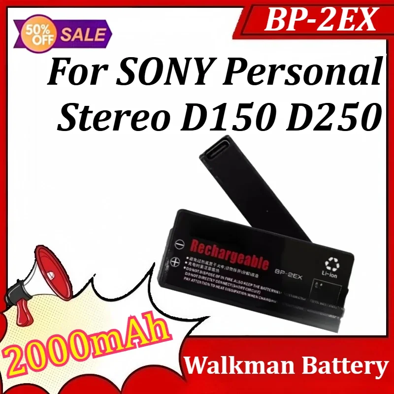 SWZY BP-2EX 2000mAh Walkman Battery for SONY Personal Stereo D150 D250 D-Z555 D-555 D-150 D-250 D-99/90 D-88/82 D-303 D-515 DCP-