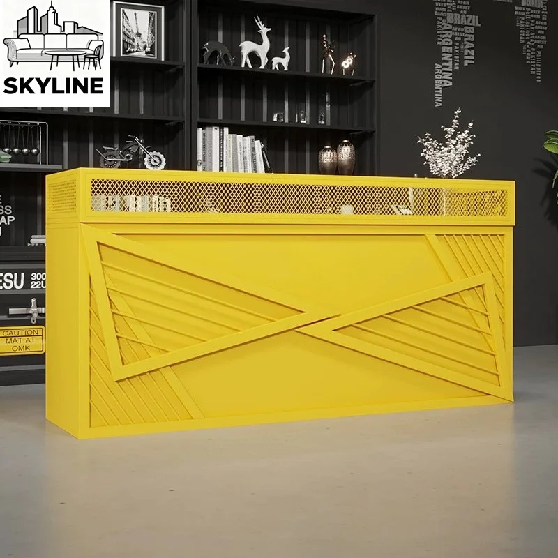Net-famous Retro Checkout Counter, Compact Industrial Service Desk for Catering & Retail Commercial Venues