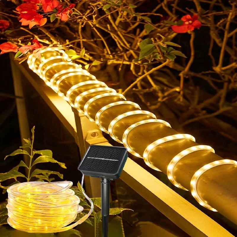 Solar Rope Strip Light 300LED Outdoor Waterproof Fairy Light Strings Christmas Decor for Garden Lawn Tree Yard Fence Pathway