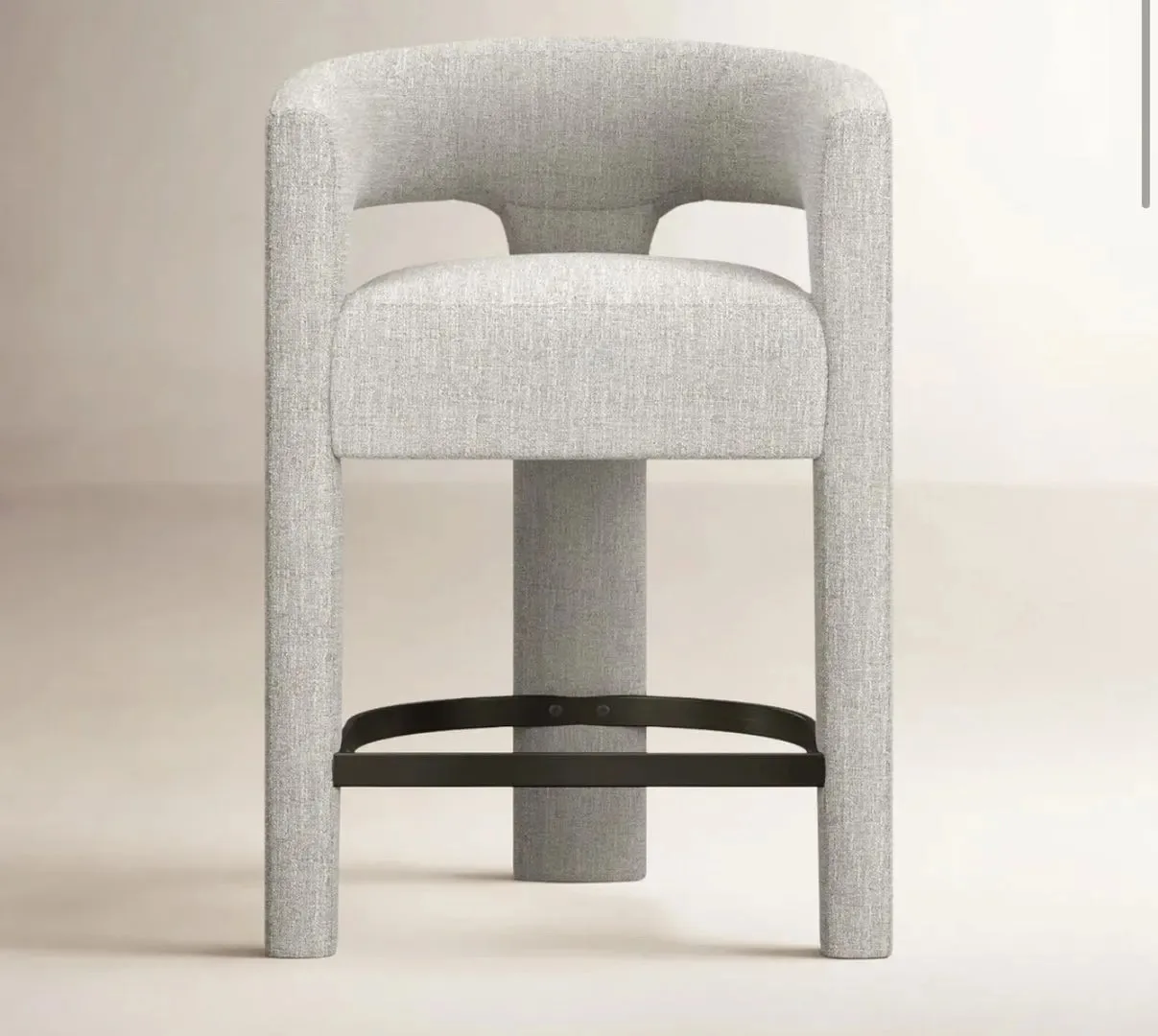^&Modern Shire Contemporary Velvet Upholstered Bar Chair for Home Bar & Dining Commercial Use White