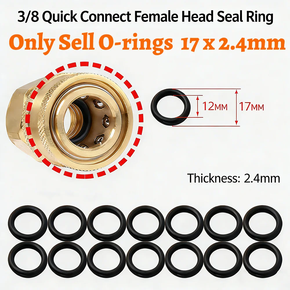 O-Ring Hochdruckreiniger O-Ringe für Pumpenschlauch Pistole Sprühlanze 3/8" Schnellkupplung Adapter Düse Hochtemperatur-Gummi NBR-Dichtung – Detail 5