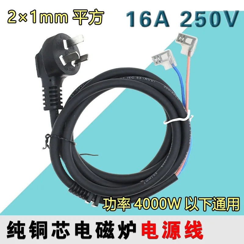 4000W 16A Pure Copper Power Cord, 2 Core Universal Connecting Wire for Induction Cooker