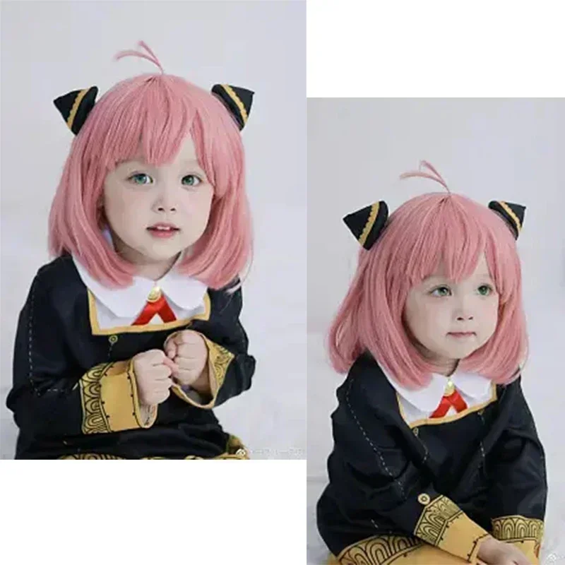 Anime Anya Forger Cosplay Costume SPY X FAMILY Cosplay Dress Doll Wig Horn Headwear Halloween Carnival Costumes for Adult Kids O