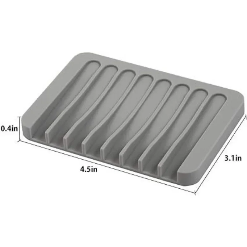 Silicone Soap Dish Drain Soap Tray Self Draining Soap Holder Bathroom  Rack Shower  Storage Rack Bathroom Accessories