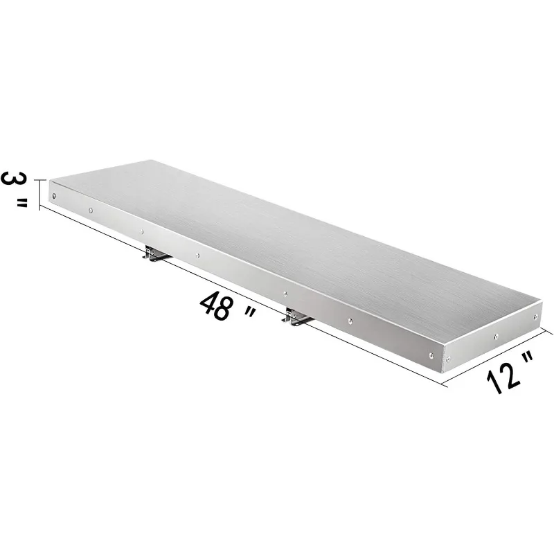 Concession Shelf 48L x 12W Inch Stainless Steel Drop Down Folding Serving Food Shelf Stand Serving for Concession