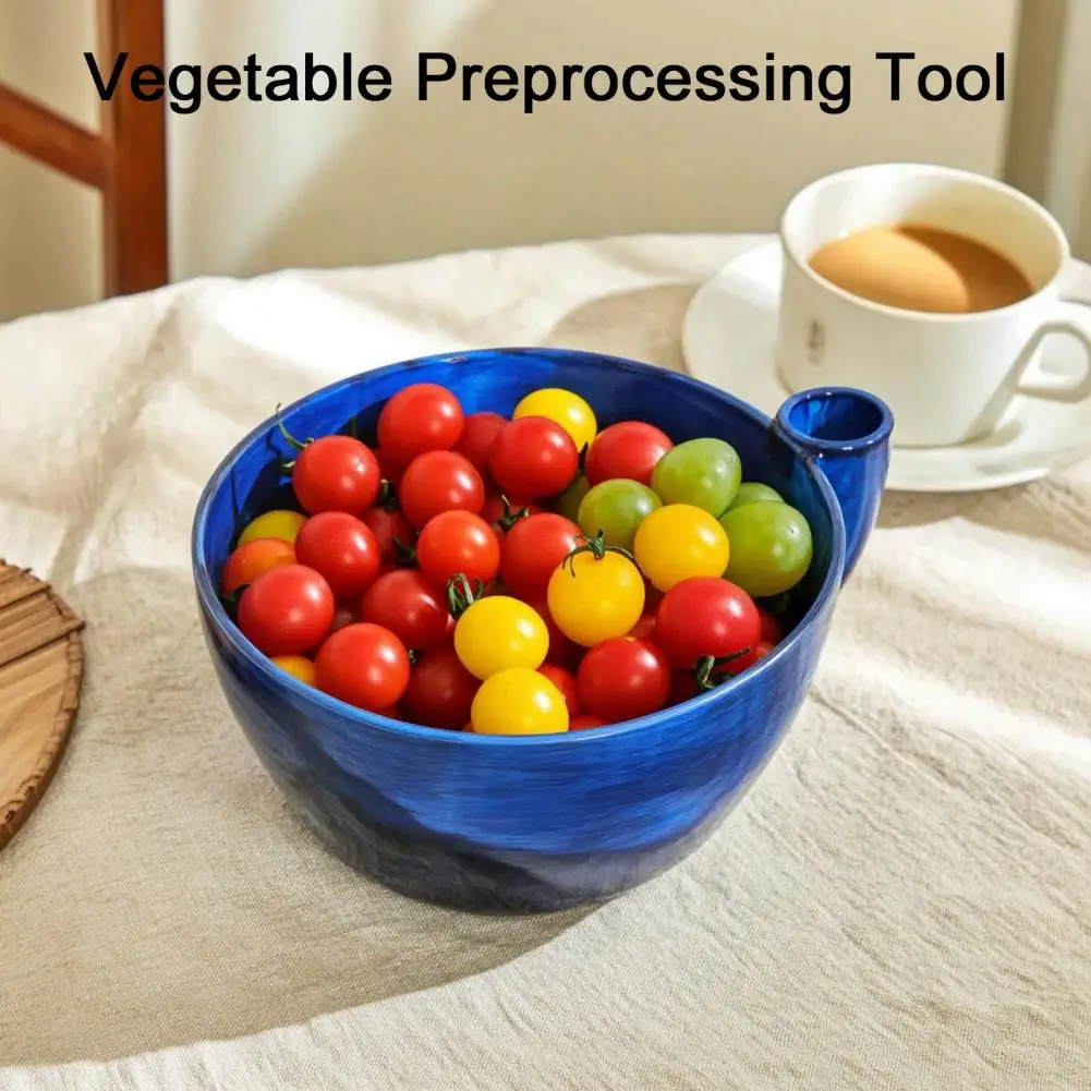 Vegetable Preprocessing Tool Berry Swirl Bowl with Drain Holes 3d Printed Vortex Fruit Rinse Basket Self-rinsing for Kitchen