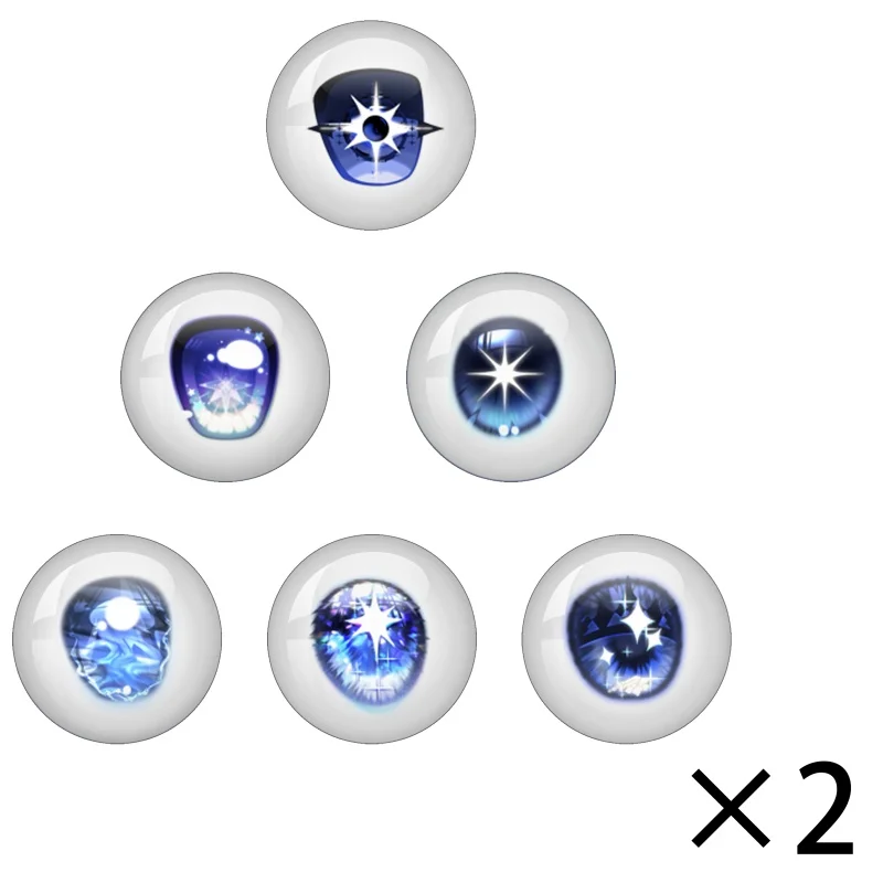 10MM-40MM Glass Suitable For Blyth Doll BJD Obitsu Body Doll 6 pairs/lot Painting Style DIY  Accessory MIX Pupil Eye Chips