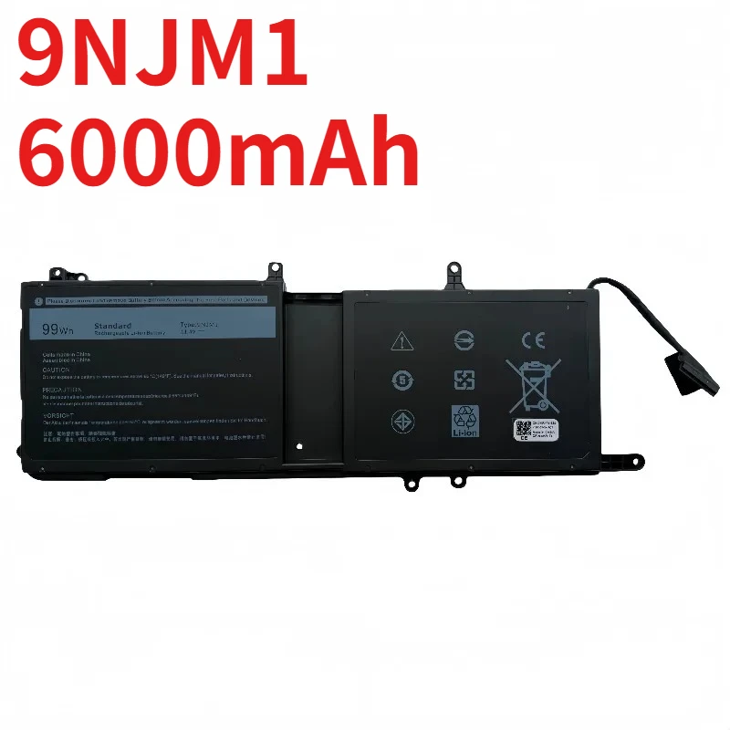 Brand New 9NJM1 6000mAh Laptop Battery for Dell Alien 17R4 17R5 ALIENWARE 15R3 15R4 P31E P69F 44T2R MG2YH Batteries  68Wh 11.4V