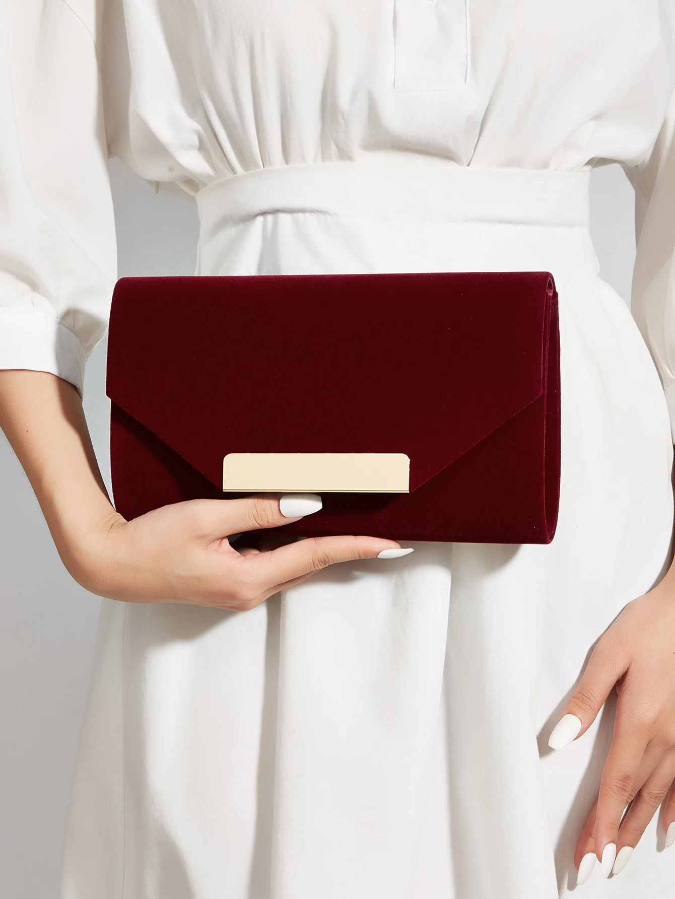 Women's Evening Bag, Solid Color Velvet Clutch, Elegant Evening Chain Bag, Envelope Bag, Makeup Bag, Exquisite, Simple, Elegant, Detachable Shoulder Strap, Suitable for Prom, Parties, Weddings, Holiday Gatherings, Evening Events