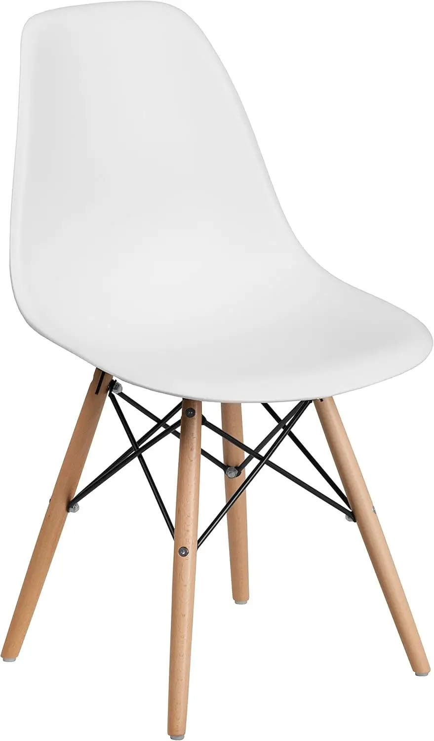 

Elon Series Plastic Modern Dining Chair with Wooden Legs, Mid-Century Modern Accent Chair for Dining Rooms and Offices