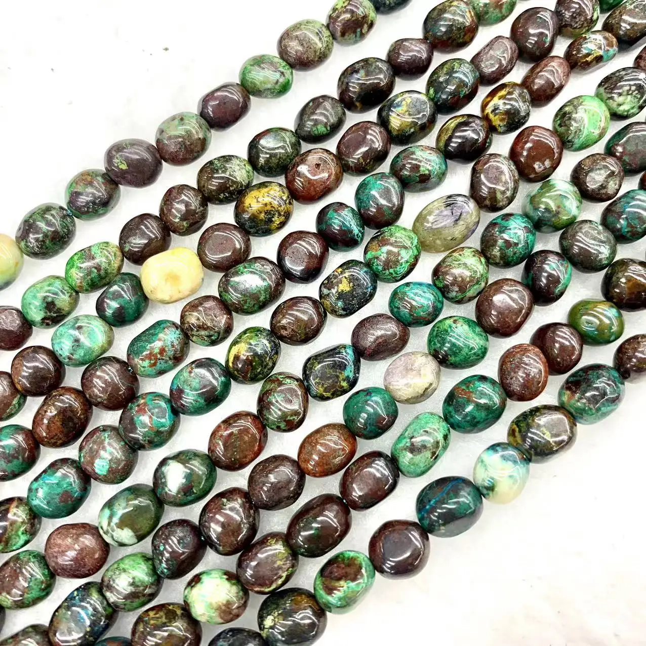 8x10mm Chrysocolla Stone Beads Natural Gemstone DIY Loose Beads For Jewelry Making Strand 15