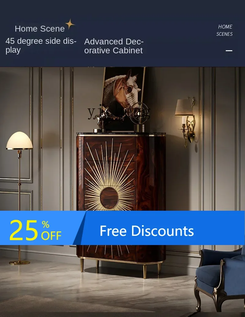LYY Chest of Drawers Solid Wood Chest of Drawer Decorative Five-Bucket Storage Cabinet Piano Paint Stainless Steel