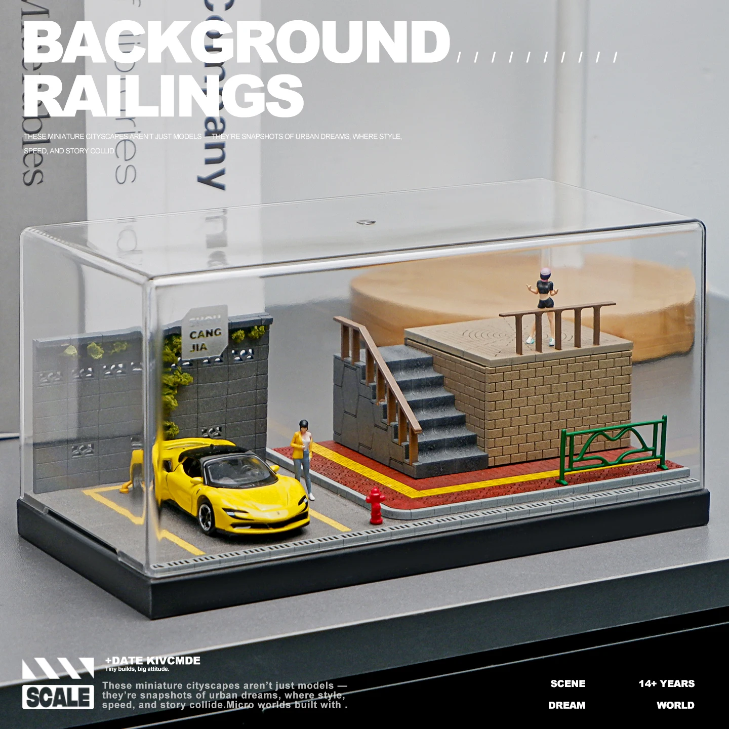 

1/64 ступенчатая модель, сцены для парковки и аксессуары для фигурок, модель парковки, имитация декоративной сцены (без автомобиля)