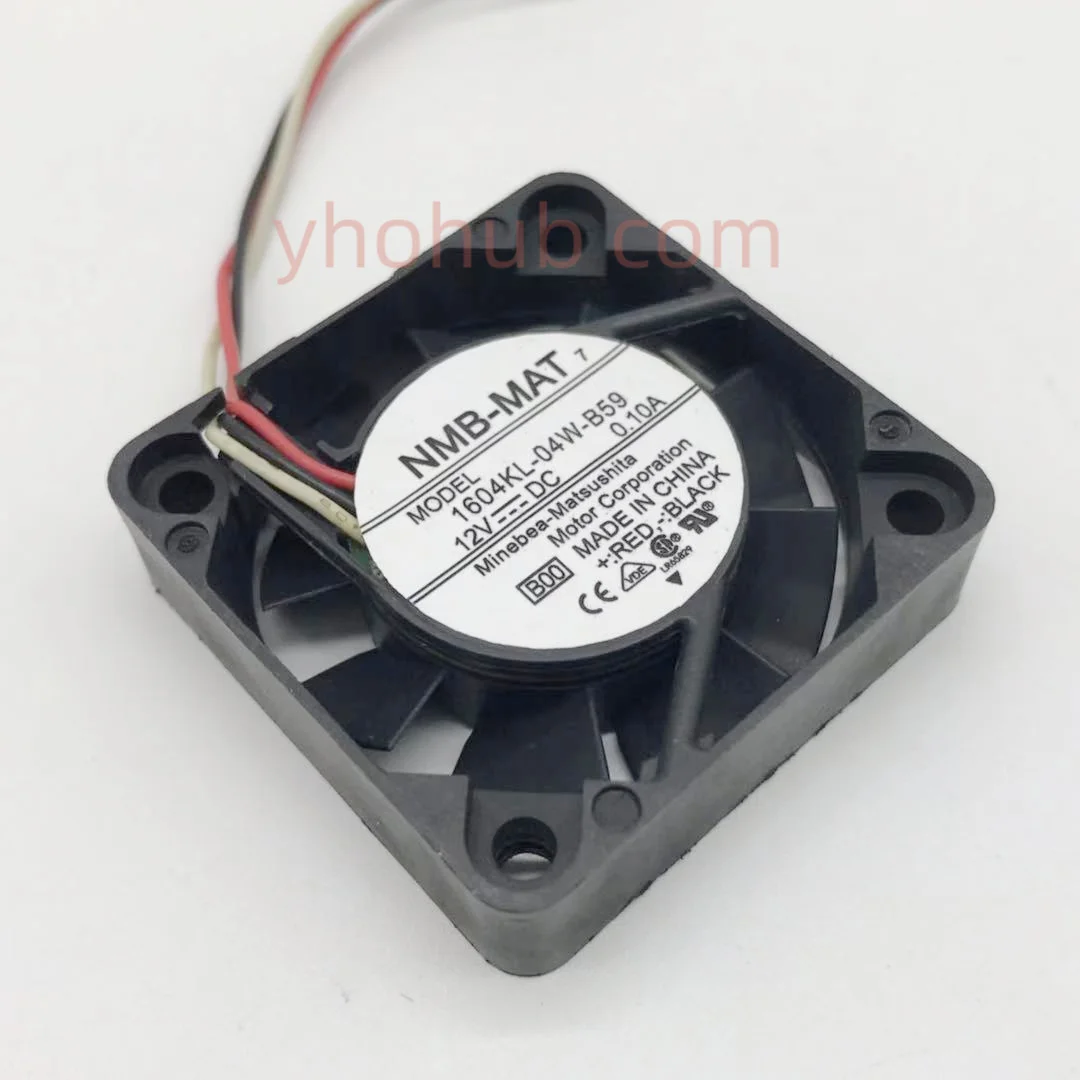 

NMB-MAT 1604KL-04W-B59 B00 DC 12V 0.10A 40x40x10mm Server Cooling Fan