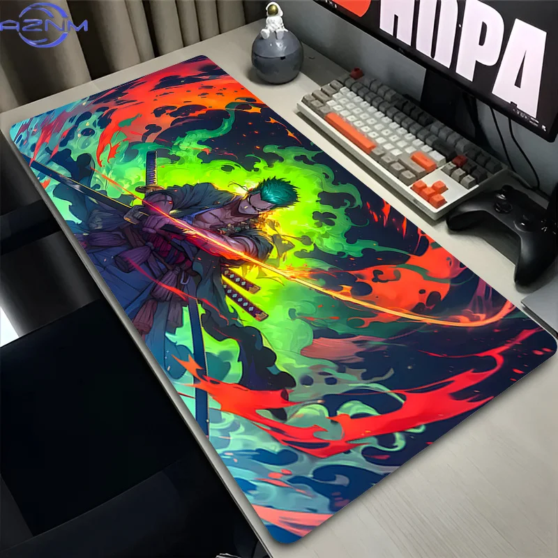 Colorful Anime Mouse Pad Large Extended Non Slip Gamer Desk Mat one piece Zoro Gaming Office Computer Mouse Pad Smooth Surface